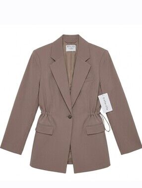 NWT Size 2 MVP Blazer High-Performance Tech Twill Perfectly Oversized Fit Beige